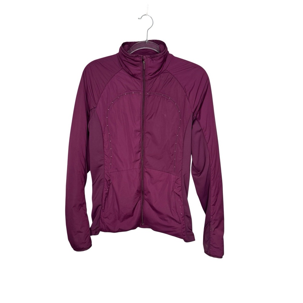 Lululemon Run for Cold Full Zip Jacket Women's 10 Plum Water Resistant Hiking